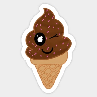 Flirty Chocolate Kawaii Icecream Sticker